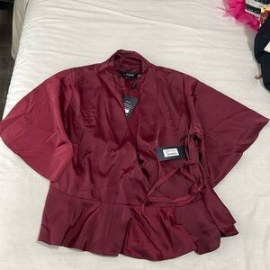 11 honoree, satin wrap top.